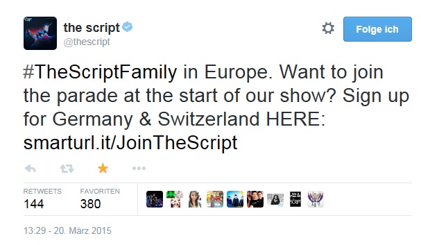 The Script Parade Tweet